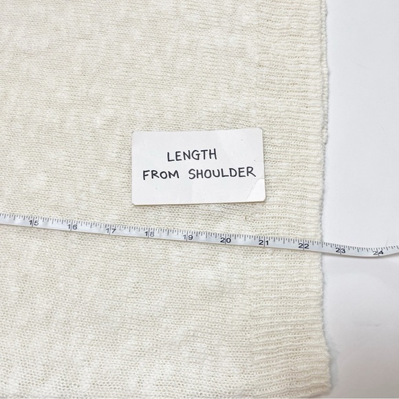 Talbots NWT Tipped V Neck Slub Vest Large Petite LP sweater knit white linen - Picture 10 of 11